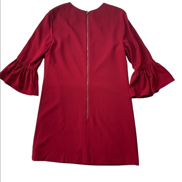 Alice + Olivia Coley Crew Neck Aline Dress in Bordeaux - Picture 4 of 6